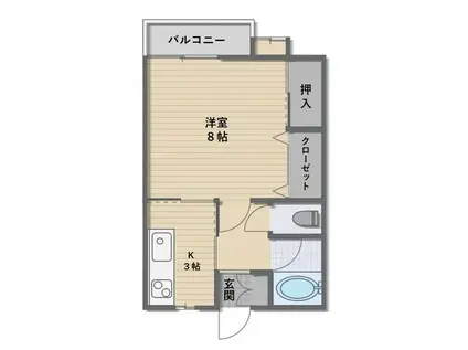 ユートピア21(1K/1階)の間取り写真