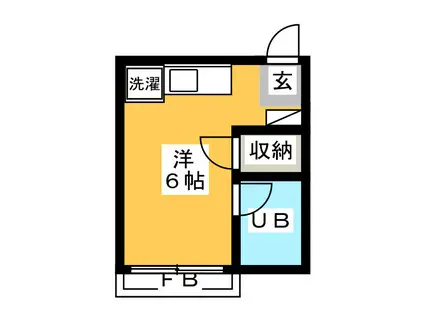 赤坂マンション(ワンルーム/1階)の間取り写真