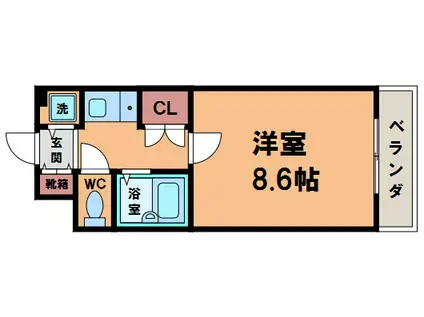 プルミール美章園(1K/3階)の間取り写真