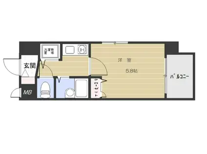 ライオンズステーションプラザ西鹿児島504(1K/5階)の間取り写真