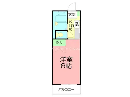 フォンティーヌ(1K/1階)の間取り写真
