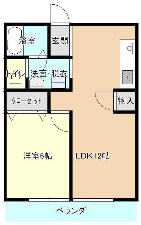 メゾン・シェモア(1LDK/2階)の間取り写真