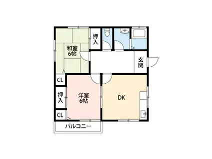 バッカス(2DK/2階)の間取り写真