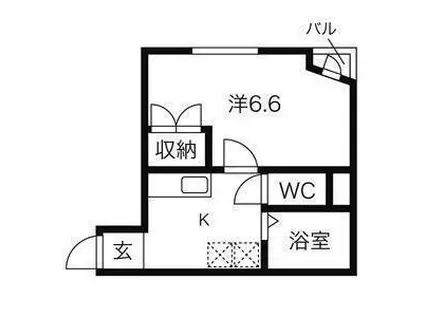 ビューパレス越路(1K/1階)の間取り写真
