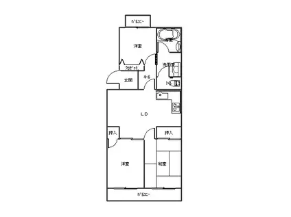 ダイヤモンドマンション1号館(3LDK/3階)の間取り写真