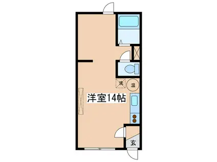 パークサイドT(ワンルーム/1階)の間取り写真