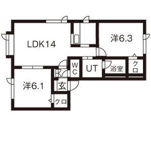 フォーレスト45II(2LDK/1階)の間取り写真