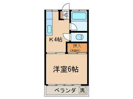 ヤマニアパ-トメント(1K/2階)の間取り写真