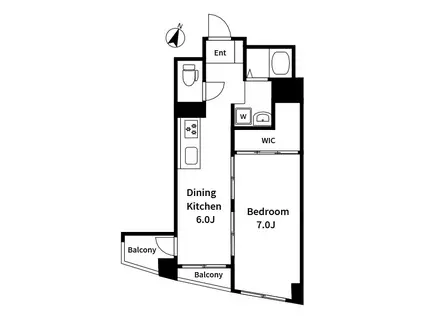 八広スカイハイツ(1DK/4階)の間取り写真