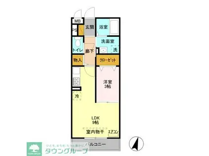 グランツ(1LDK/1階)の間取り写真