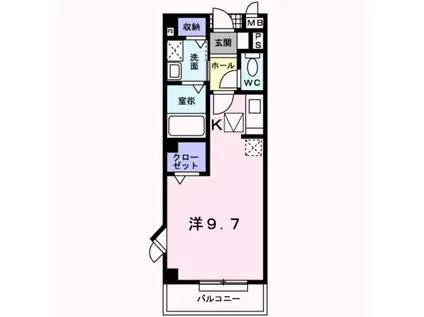 リフレ東百舌鳥A棟(ワンルーム/1階)の間取り写真