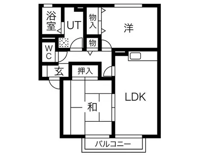 サニーハイツ・ジュン A棟(2DK/1階)の間取り写真