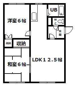 グランビュー豊岡(2LDK/1階)の間取り写真