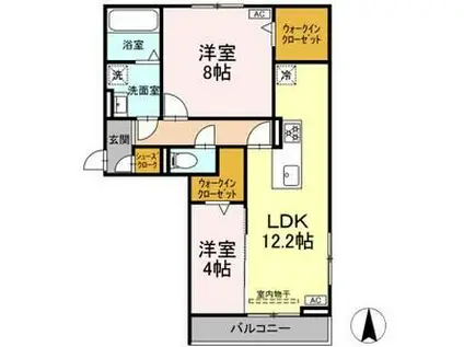 ソフィア・ナカキVII(2LDK/3階)の間取り写真