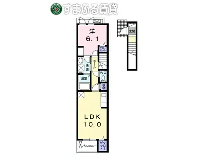 ハピネス ビレッジ 3(1LDK/2階)の間取り写真