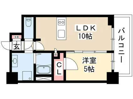 プレサンス栄ブリオ(1LDK/7階)の間取り写真