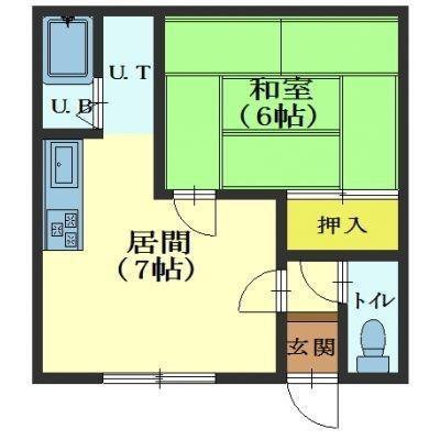 ダイワハイツ乃木(1DK/1階)の間取り写真