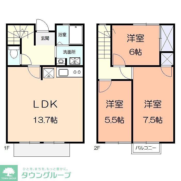 ハイツ高梨(3LDK/1階)の間取り写真