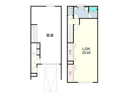 WORKINGBASE伊丹ウエスト(ワンルーム/1階)の間取り写真