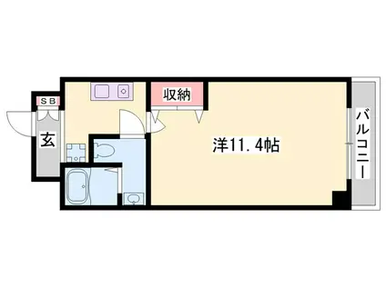 CAPITAL.I姫路(1K/7階)の間取り写真