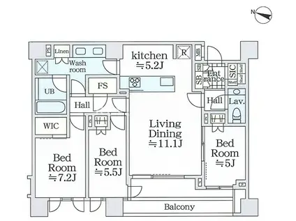 ザ・パークハウス千代田六番町(3LDK/6階)の間取り写真