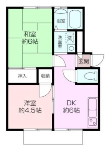 エミナンス(2DK/2階)の間取り写真
