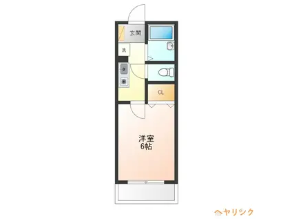 サンパティーク(1K/1階)の間取り写真