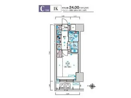 リヴシティ栄(1K/7階)の間取り写真