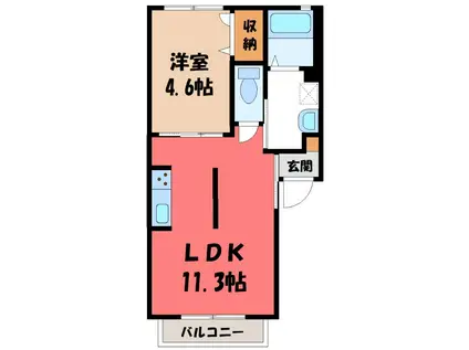 アークコート(1LDK/2階)の間取り写真