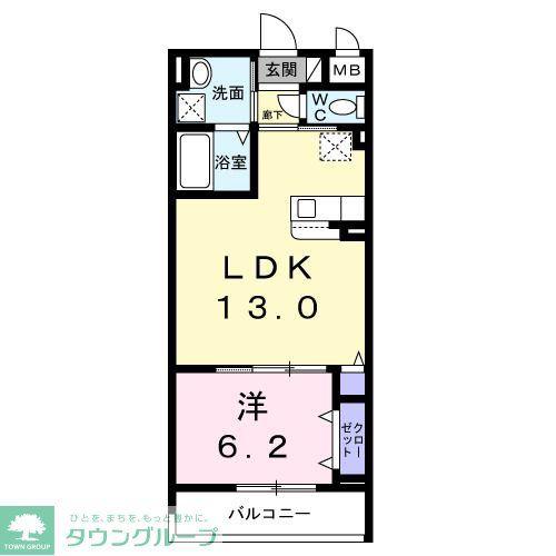 アリーサコート セント(1LDK/3階)の間取り写真