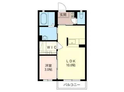 リヴェール J棟(1LDK/1階)の間取り写真