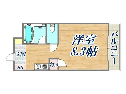 ROYALE離宮西宮(1K/1階)の間取り写真