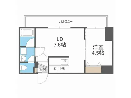 N25E9アーバンハウス(1LDK/8階)の間取り写真