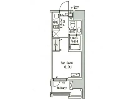 ベルファース目黒(1K/6階)の間取り写真