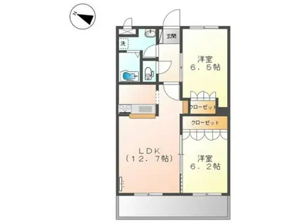 サニーコーポYM(2LDK/1階)の間取り写真