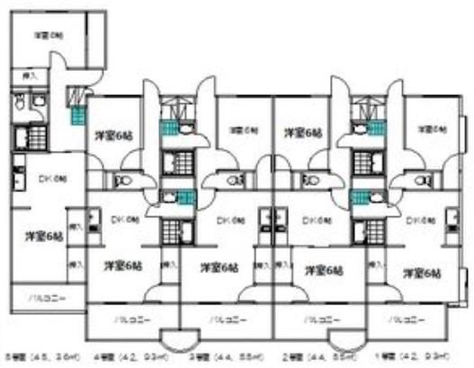 エクセル伏屋(1LDK/1階)の間取り写真
