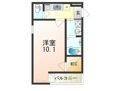 フジパレス桃谷(1K/2階)の間取り写真