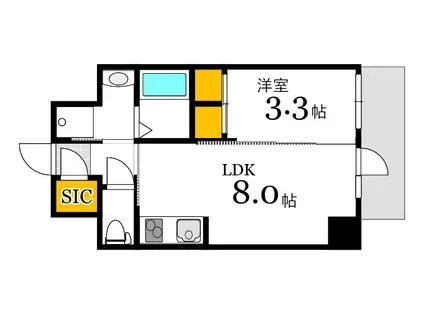 IーSTAGE住吉町(1LDK/8階)の間取り写真