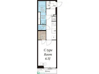 リブリ・練馬II(1K/1階)の間取り写真