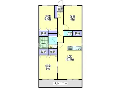 リアン都城(3LDK/4階)の間取り写真