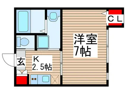 ルミナス八千代(1K/1階)の間取り写真