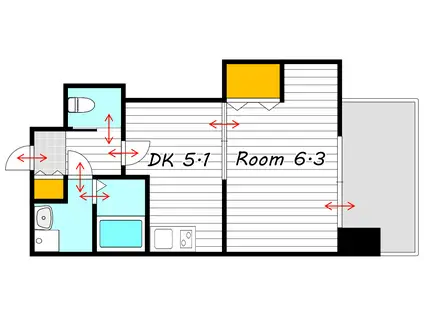 GRAND ETERNA岡山II(1DK/9階)の間取り写真
