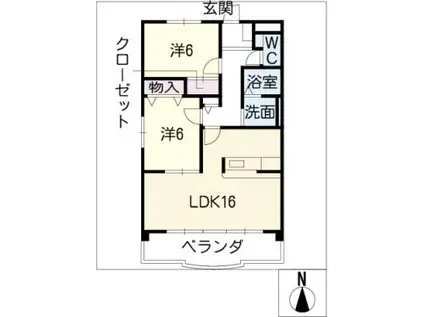 マイノリックM(2LDK/2階)の間取り写真