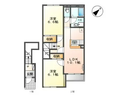アグレイア(2LDK/2階)の間取り写真