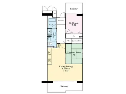 アーバンみらい東大宮東三番街第10号棟(2LDK/9階)の間取り写真