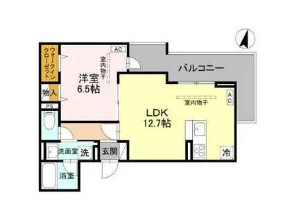 TORISIAS ゆいの杜6丁目 C棟(1LDK/2階)の間取り写真