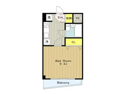 ティーズガーデン稲城(1K/4階)の間取り写真