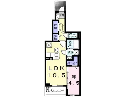 メンゼン S(1LDK/1階)の間取り写真
