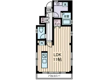 シャリエール森下(1LDK/2階)の間取り写真