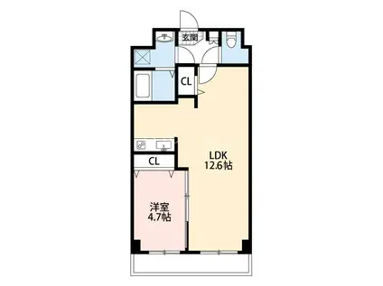 EMIGRANT(1LDK/4階)の間取り写真